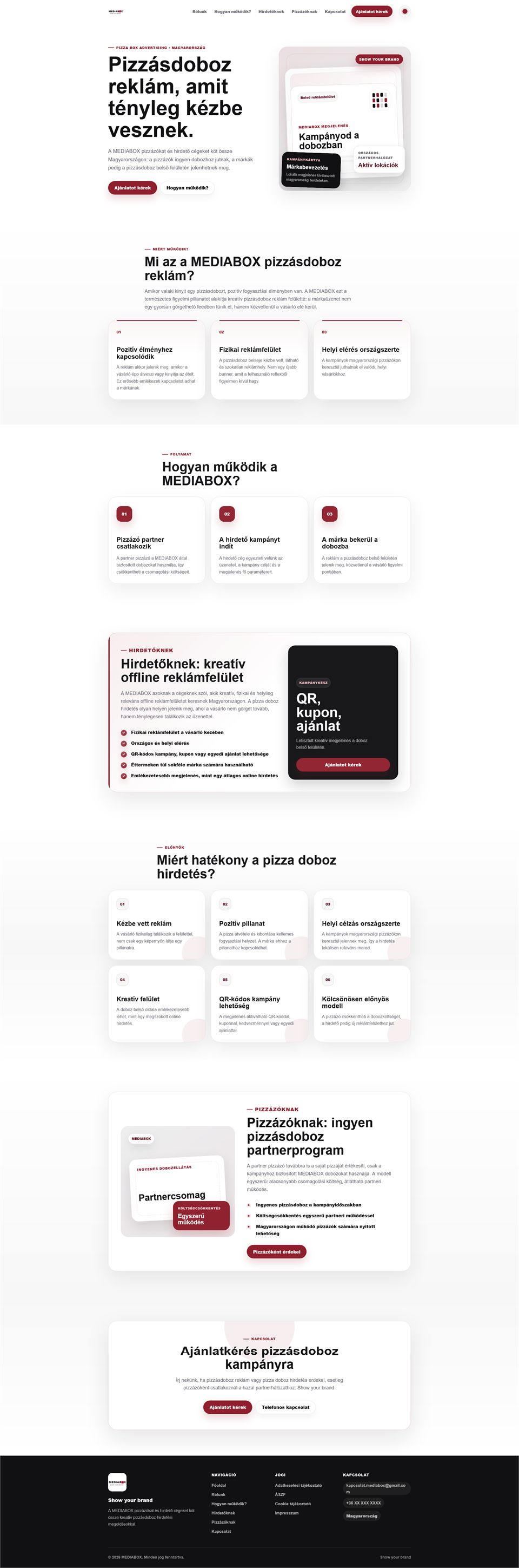 MEDIABOX weboldal képernyőképe